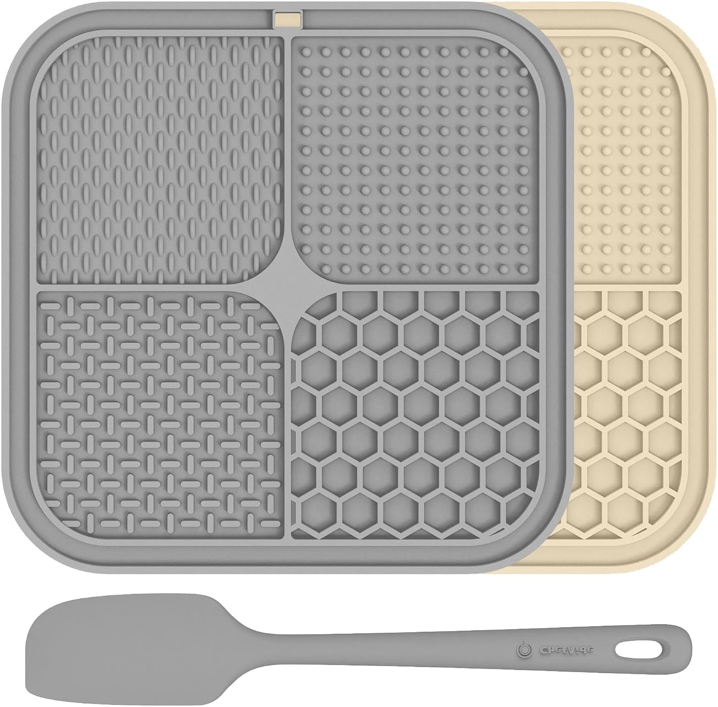 ChefAide 2 pack lick mat set with scraper for dogs