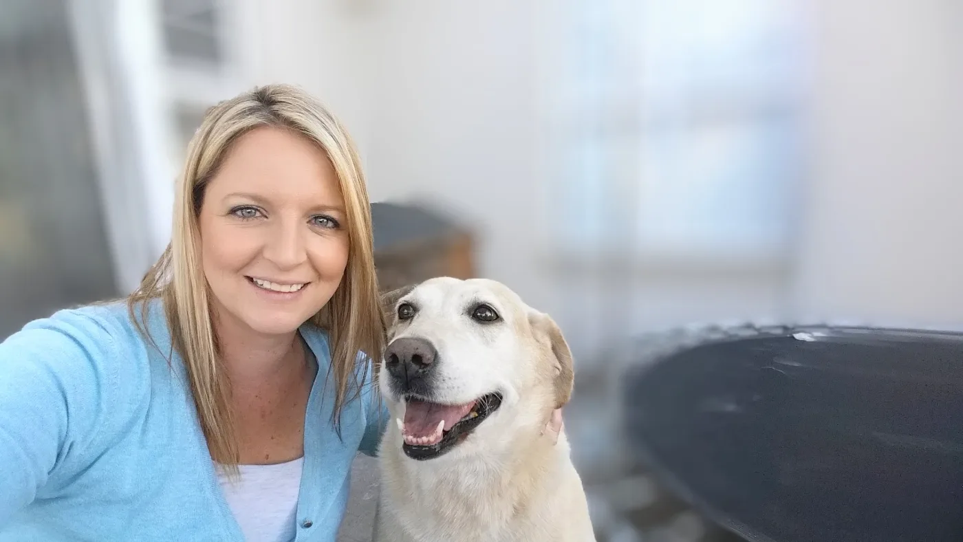 Anelda and Chrystal her soul dog