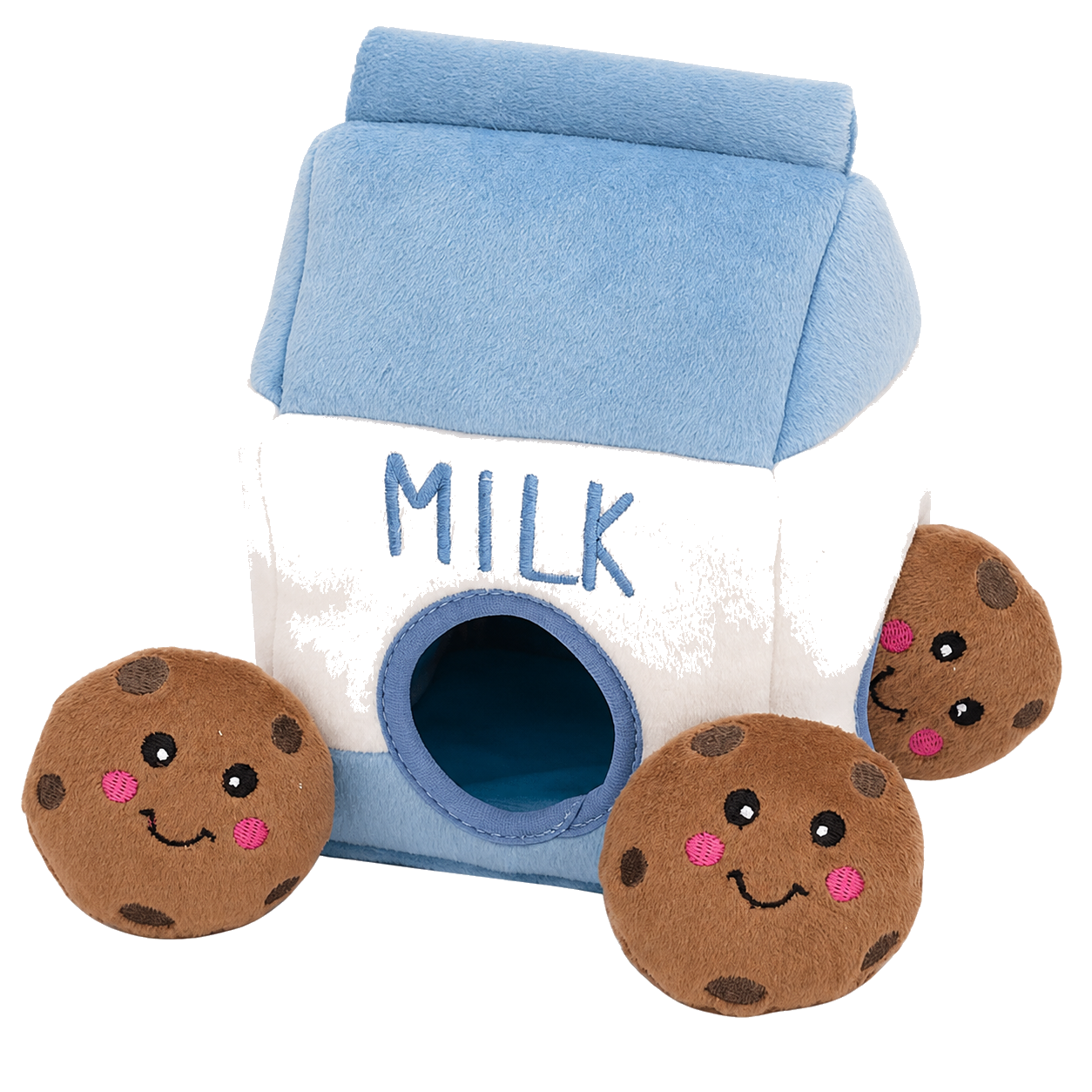 Milk carton nosework plush toy