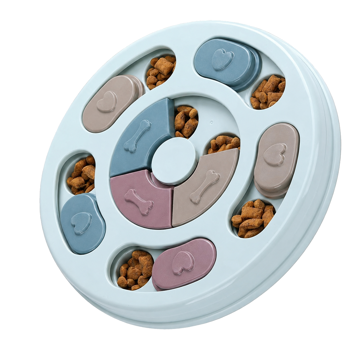 Dog treat sliding puzzle feeder