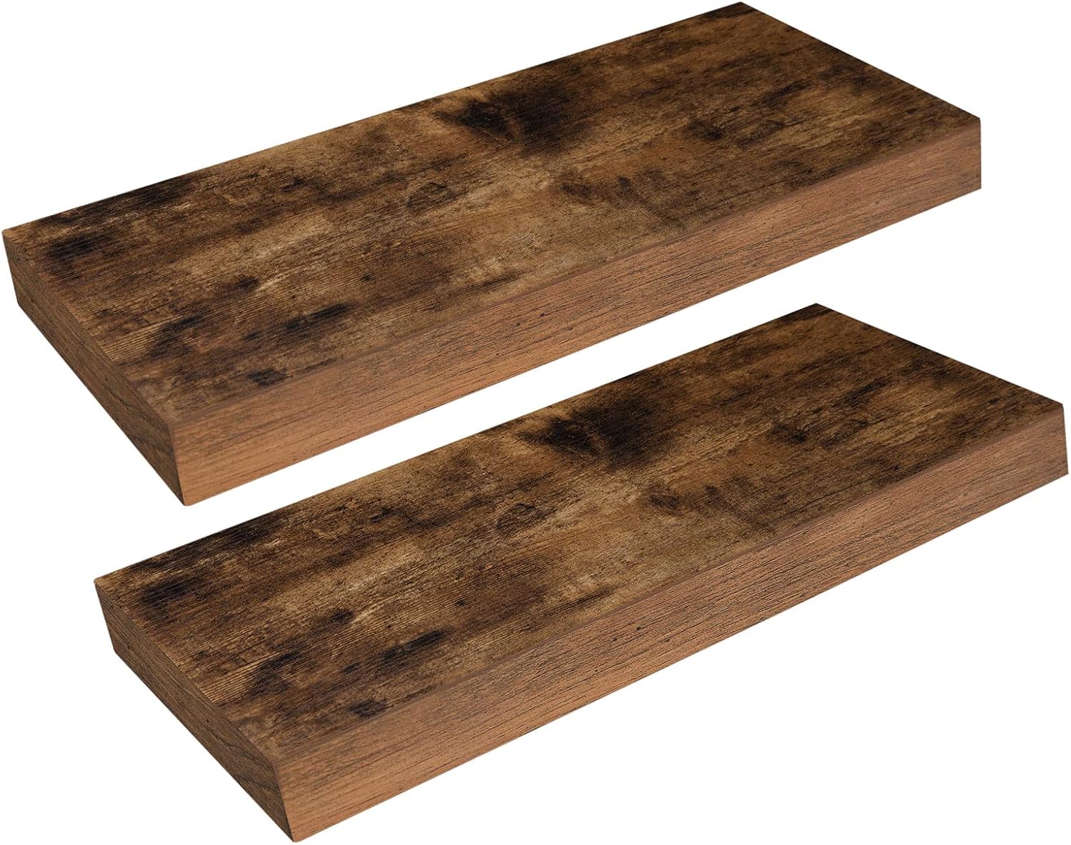 HOOBRO Rustic Brown Floating Shelves set of 2 wall mounted