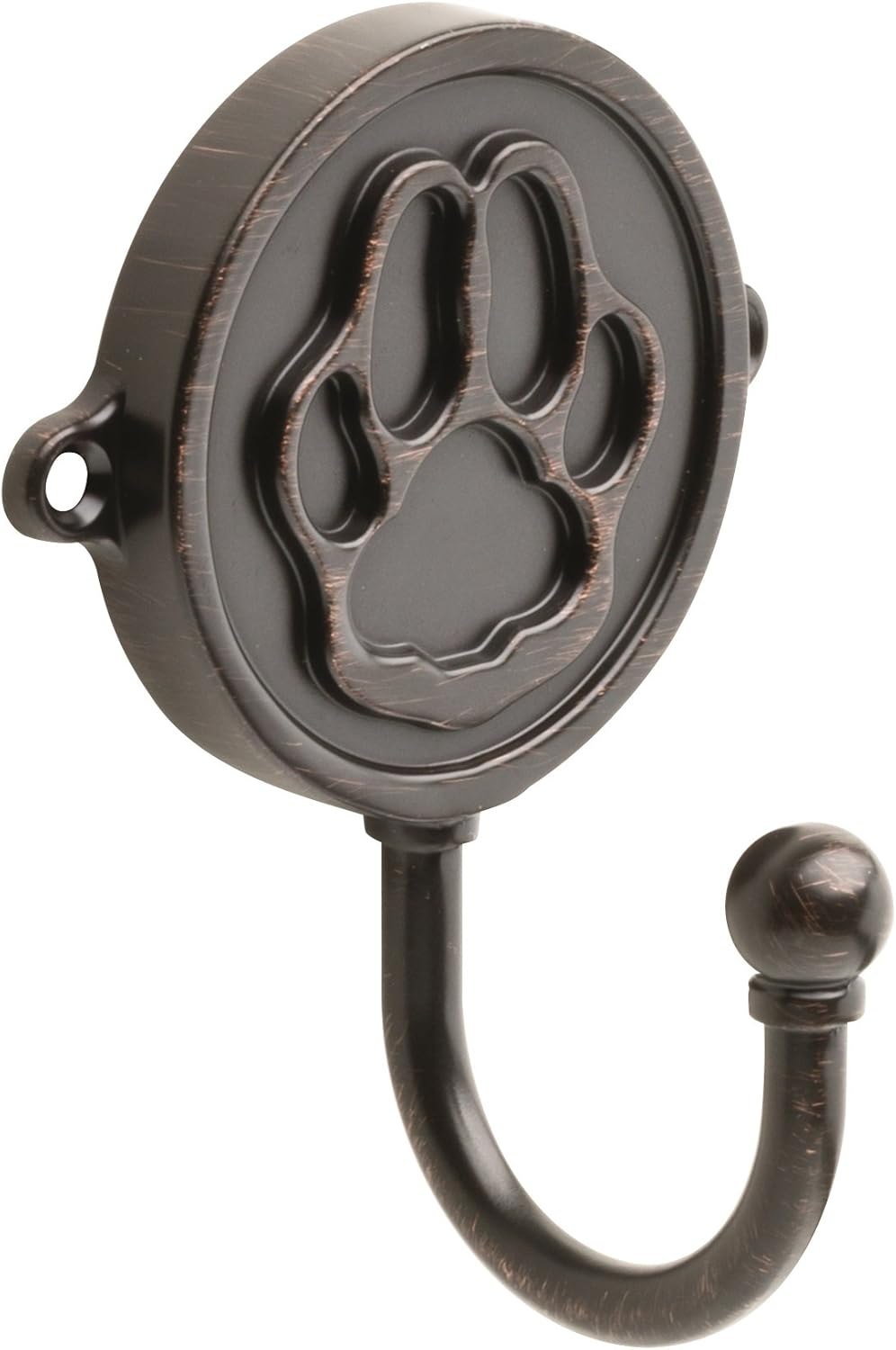 Franklin Brass Paw Print Single Wall Hook in Venetian Bronze