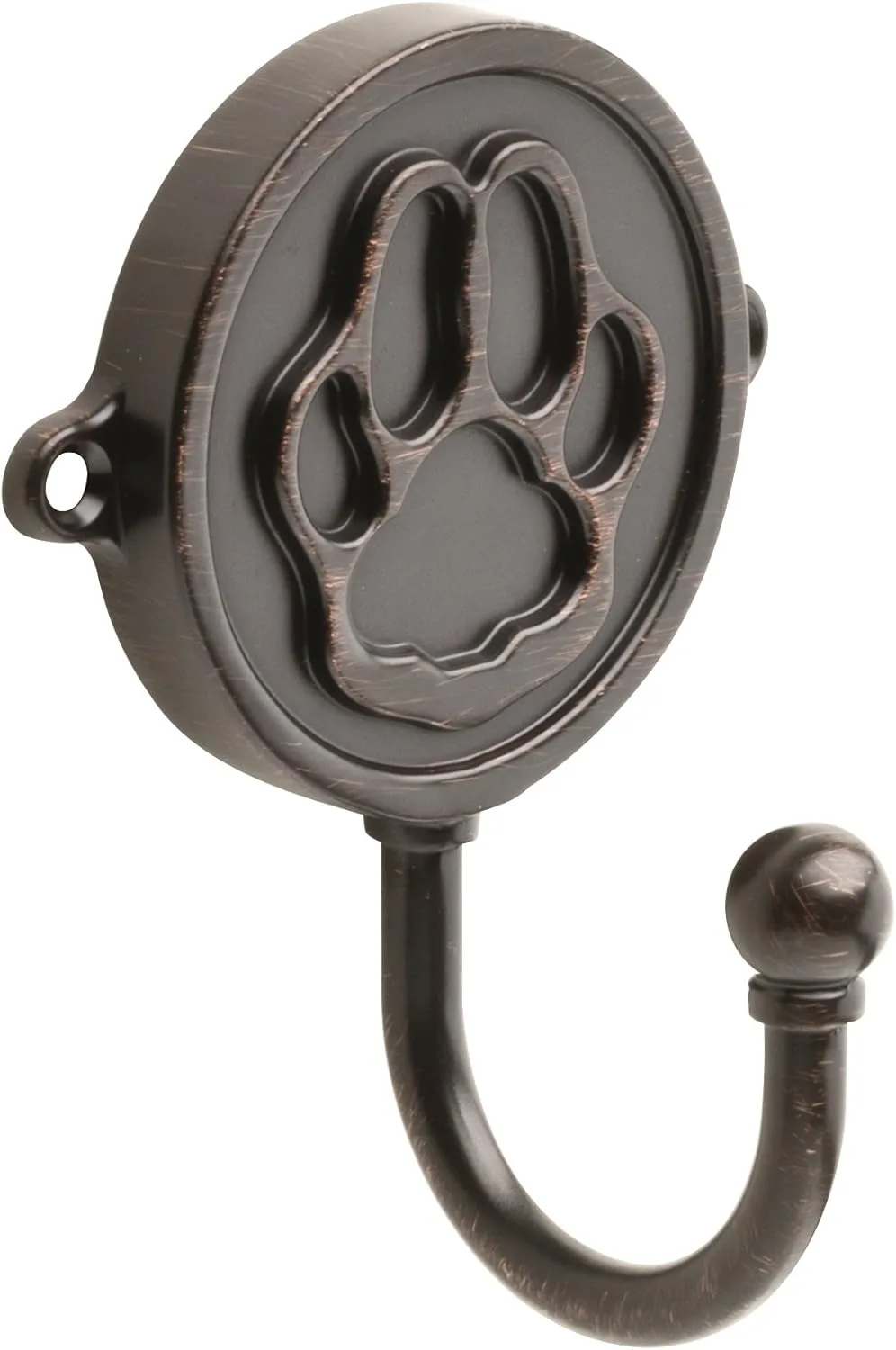 Franklin Brass Paw Print Single Wall Hook in Venetian Bronze