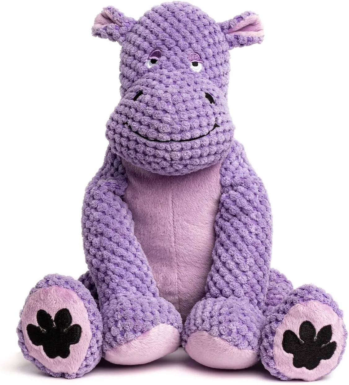 fabdog Floppies Plush Hippo squeaky dog toy in purple