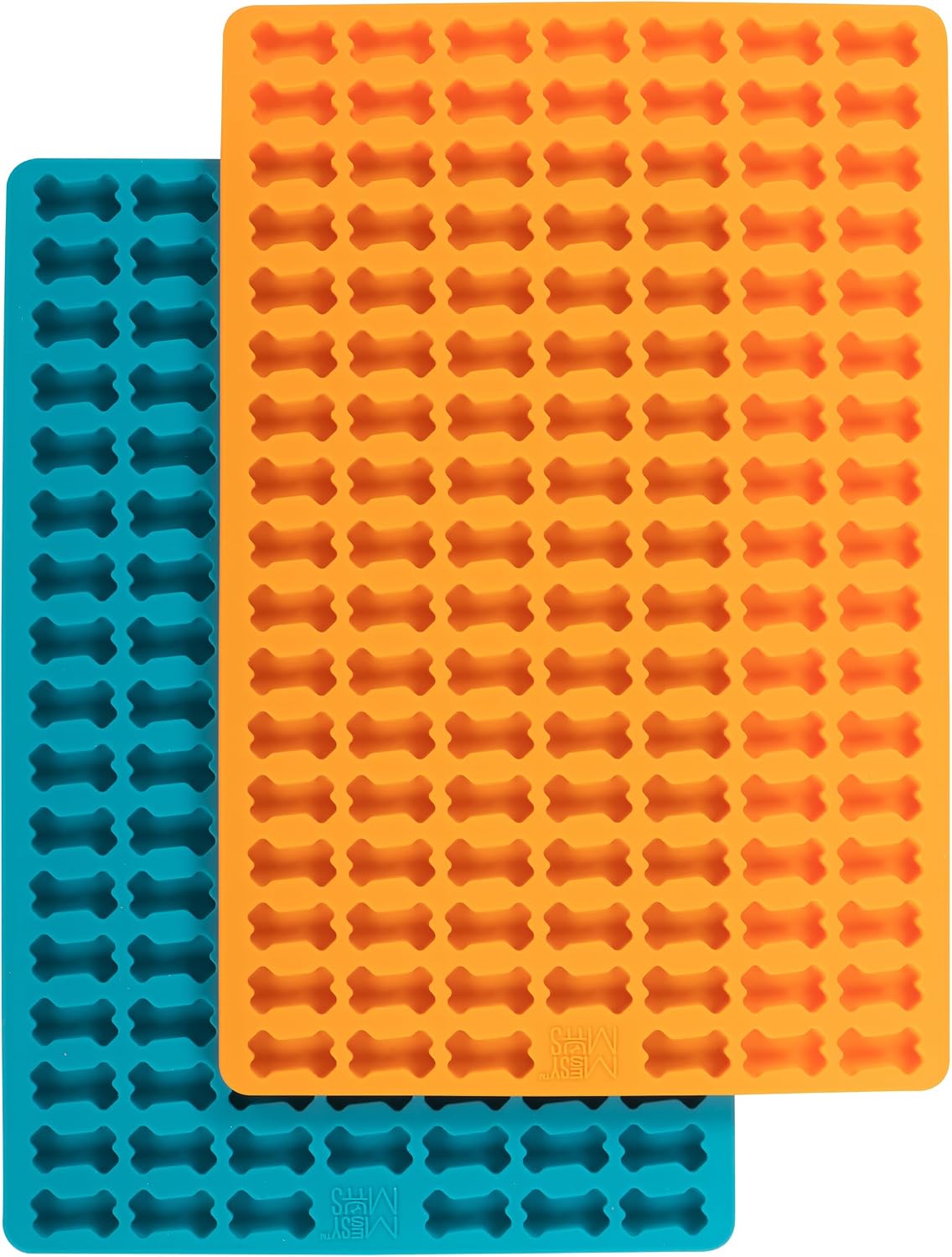 Mini Bone Silicone Mold 2-Pack, teal and orange