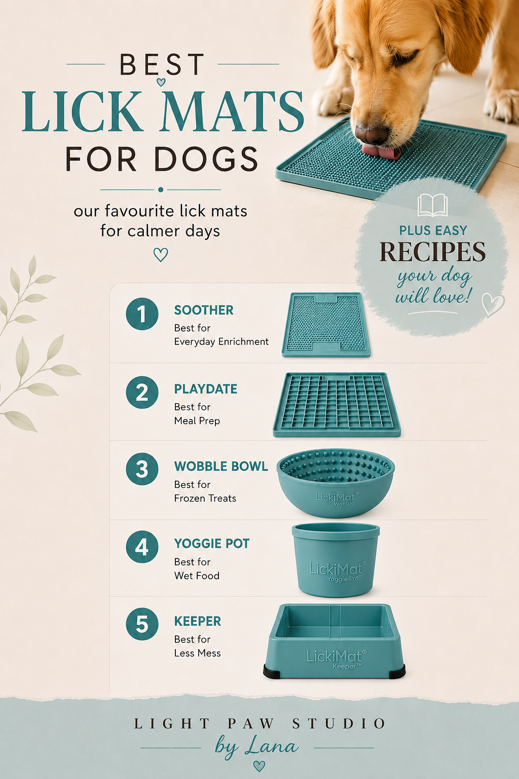 Best lick mats for dogs — all 5 types numbered guide