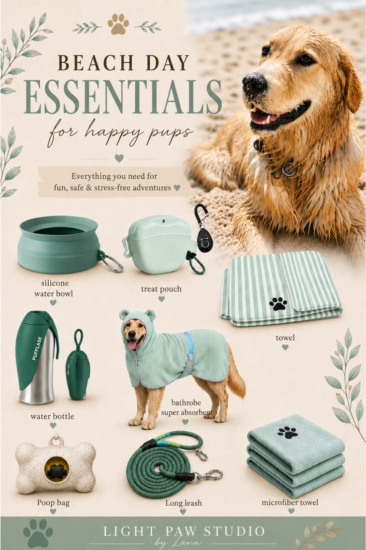 Beach day essentials for happy pups