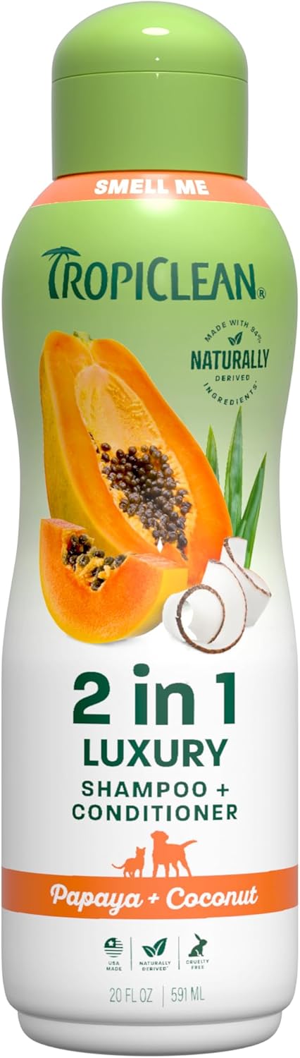 TropiClean 2-in-1 papaya and coconut shampoo and conditioner