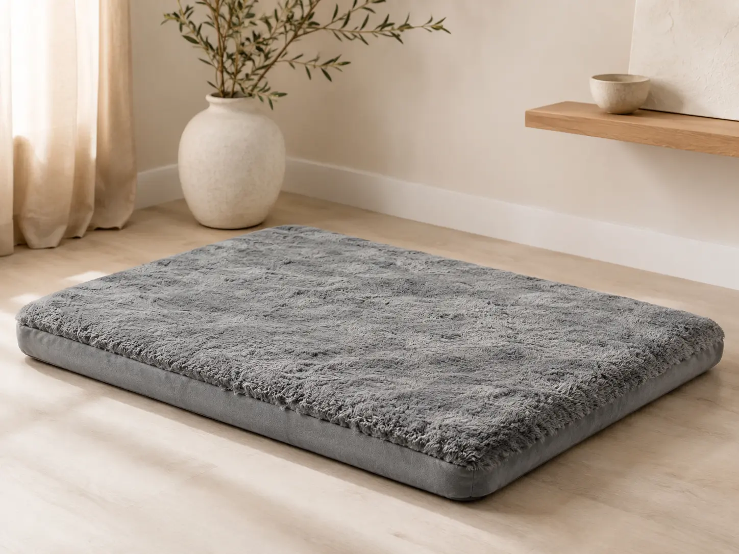 Soft washable dog crate mat for comfortable rest