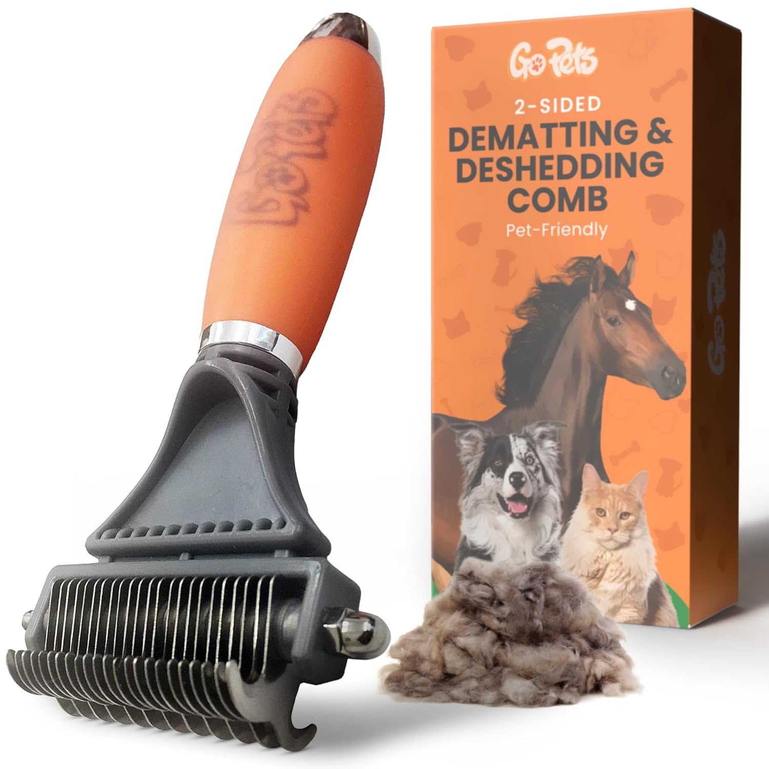 2-sided dematting and deshedding comb