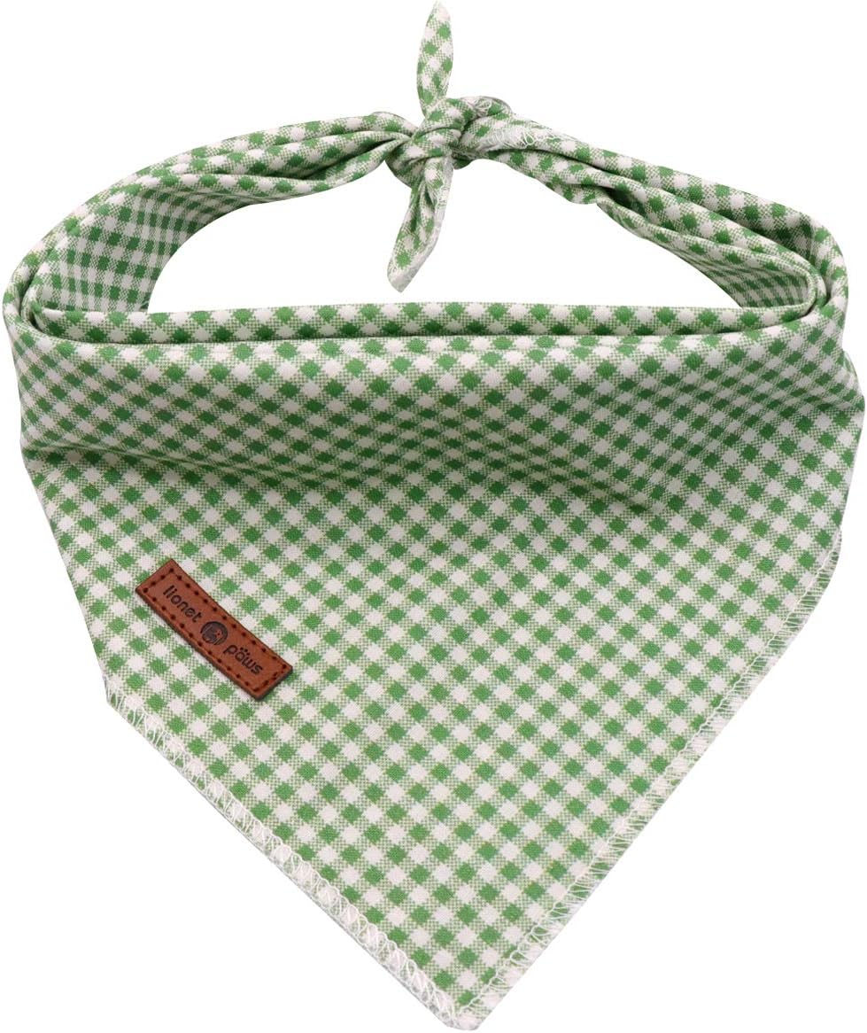 Lionet Paws gingham dog bandana in green
