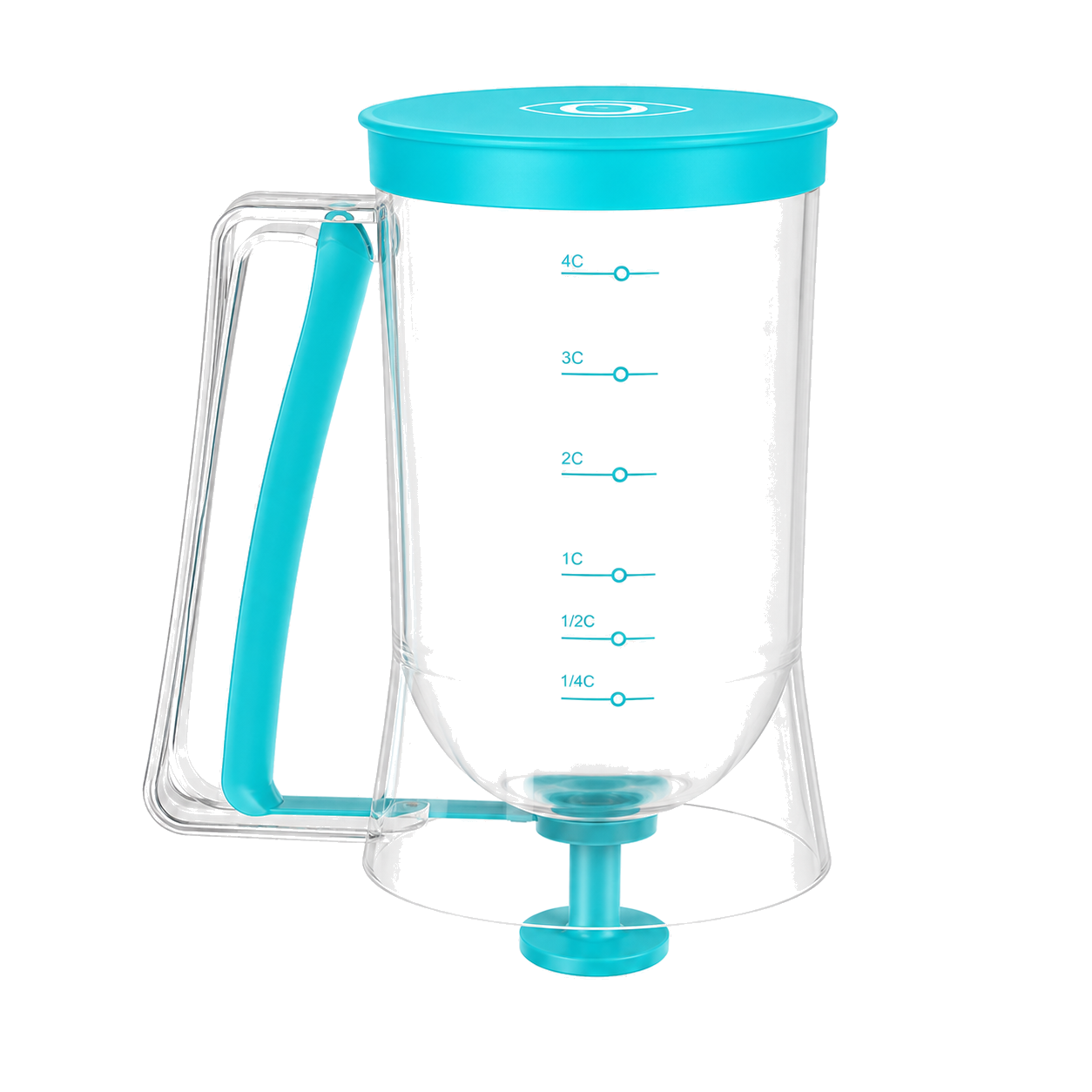 Easy pour batter dispenser with measurement markings