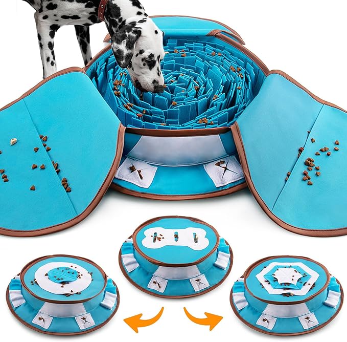 Foldable foraging snuffle mat puzzle set for dogs
