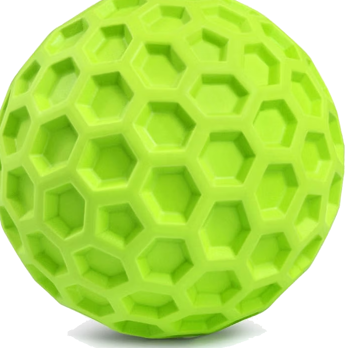 Honeycomb rubber chew ball for dogs