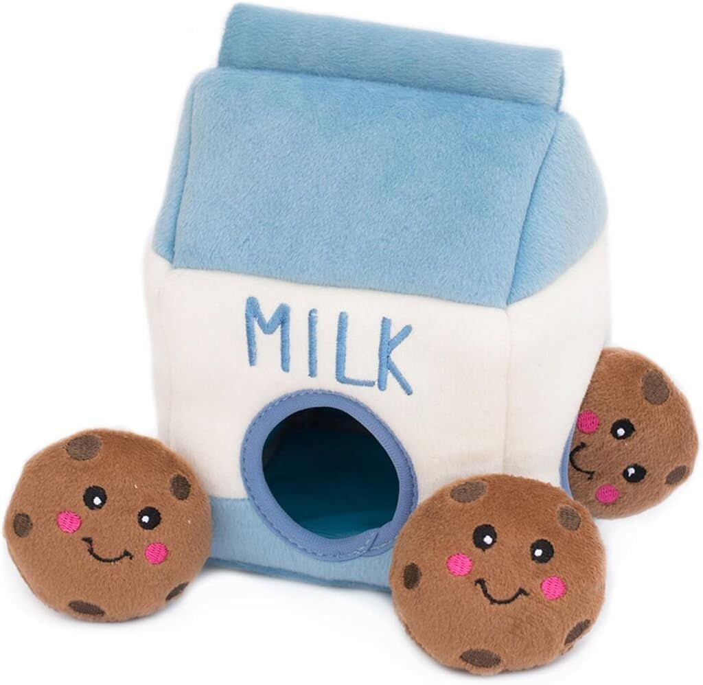 Milk carton nosework plush toy
