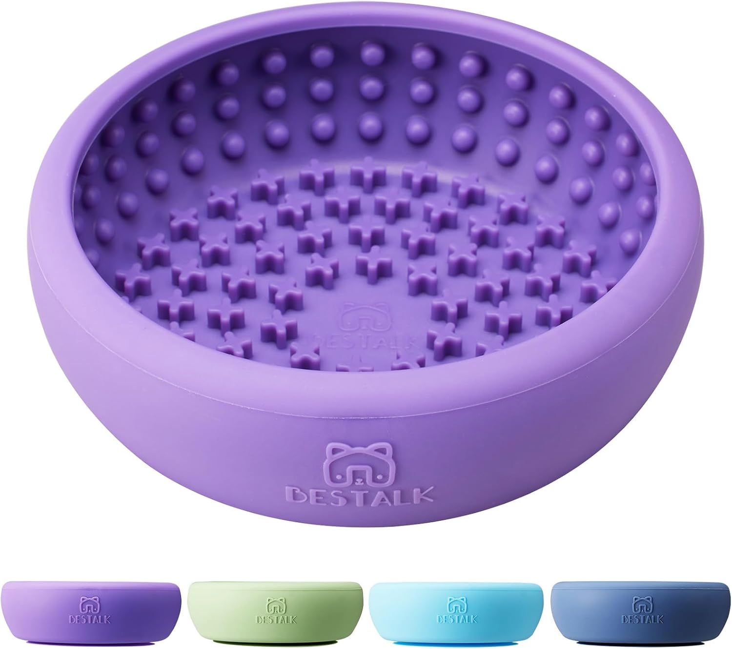 Destalk textured silicone slow feeder lick bowl