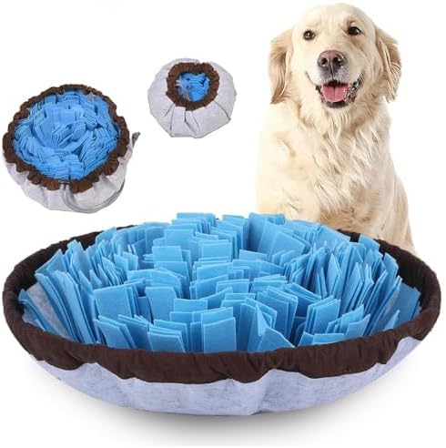 Adjustable drawstring snuffle mat for dogs