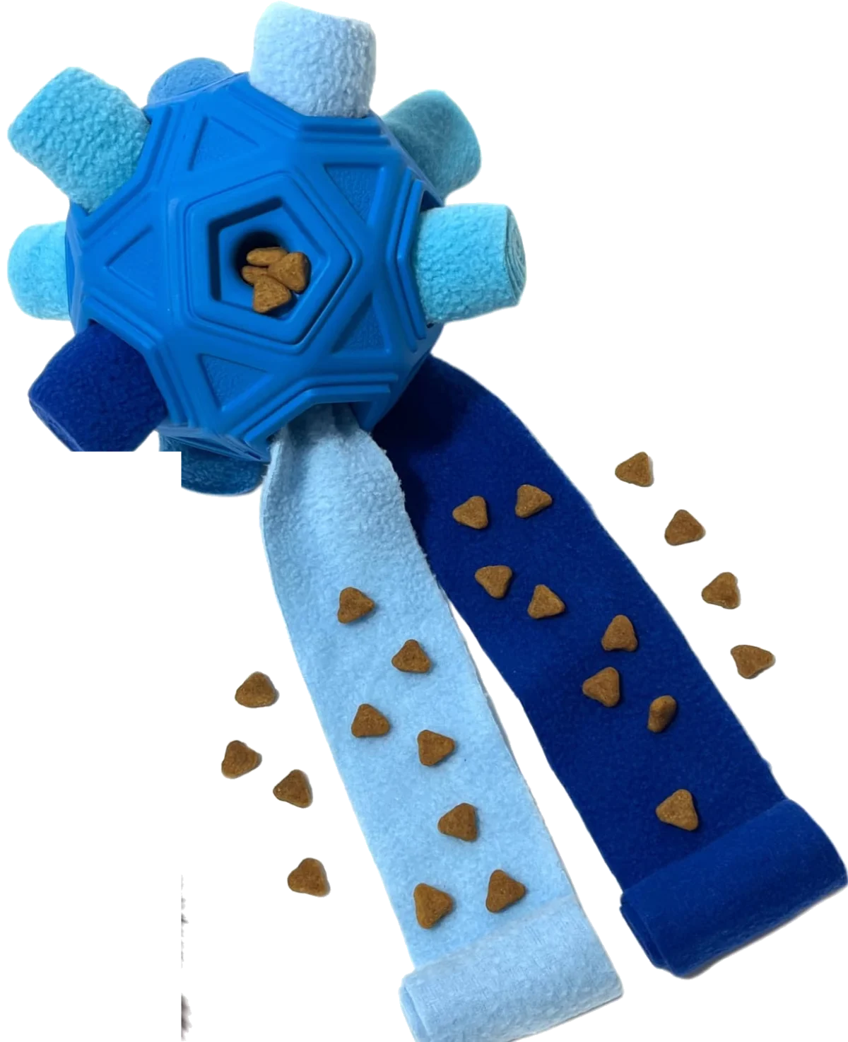 Snuffle treat ball tug toy for dogs