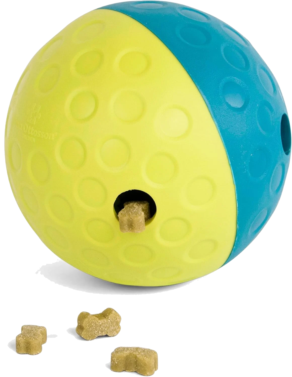 Rolling treat dispenser ball for dogs