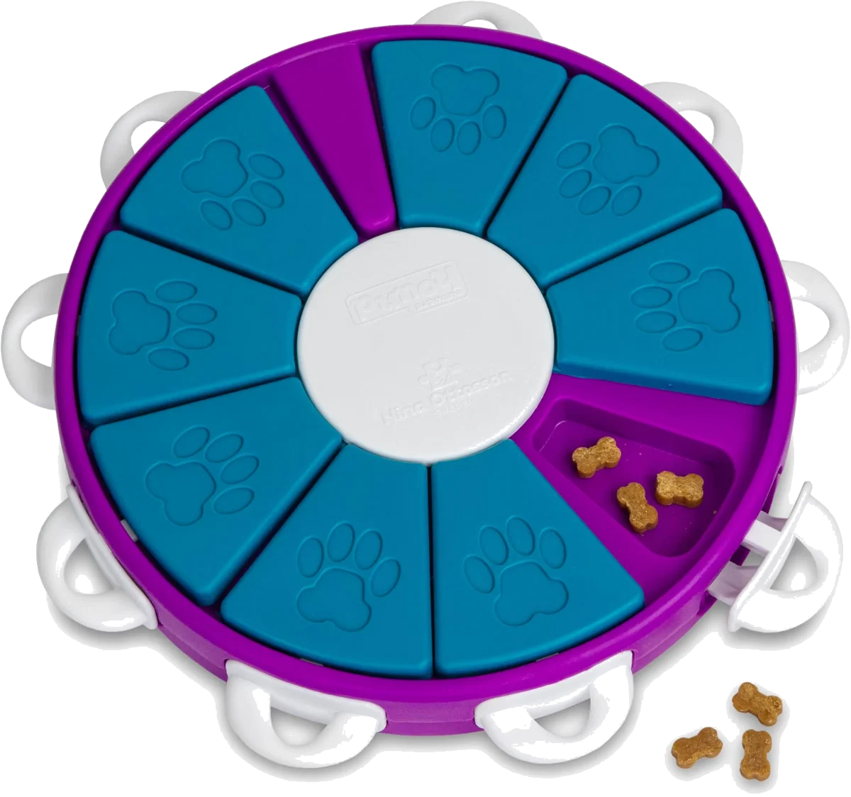 Spinning paw wheel puzzle feeder for dogs