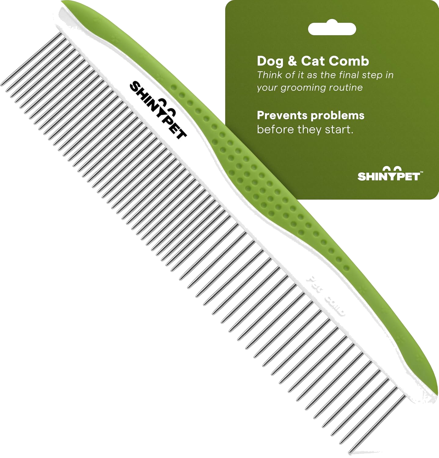 Stainless-steel dog and cat grooming comb