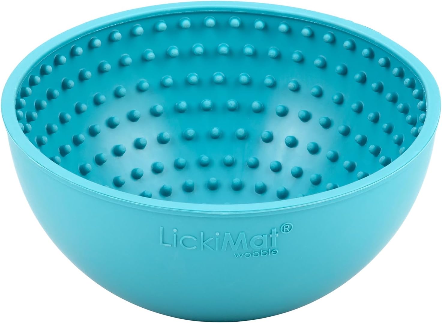 LickiMat Wobble teal slow-feeder bowl