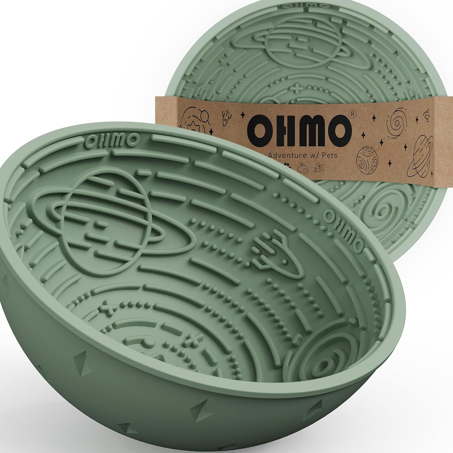 OHMO Slow Feeder Lick Mat Bowl Sage Green