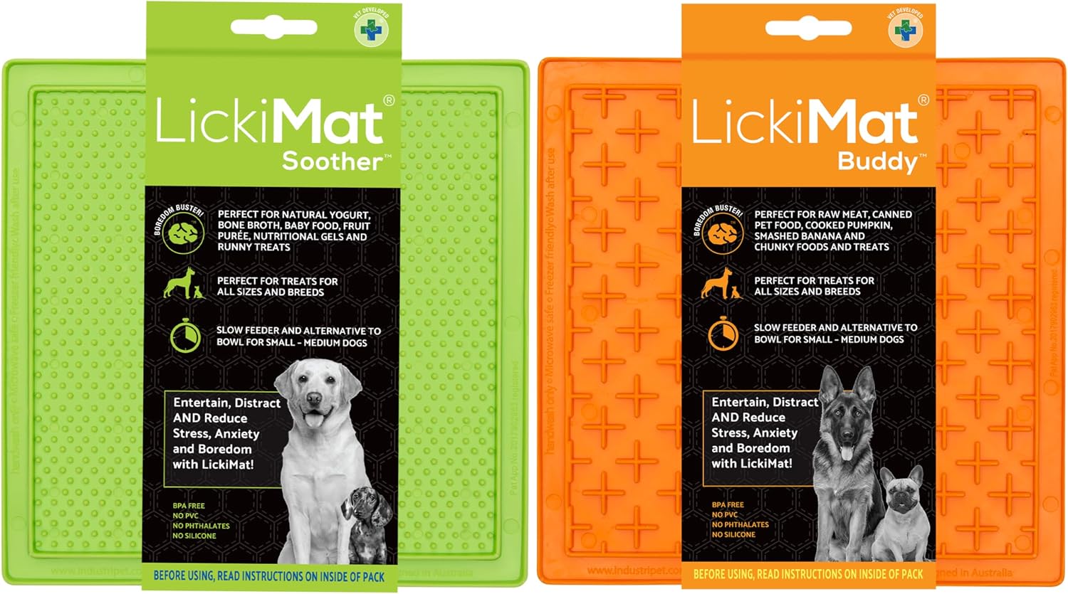 LickiMat Soother and Buddy lick mat 2-pack