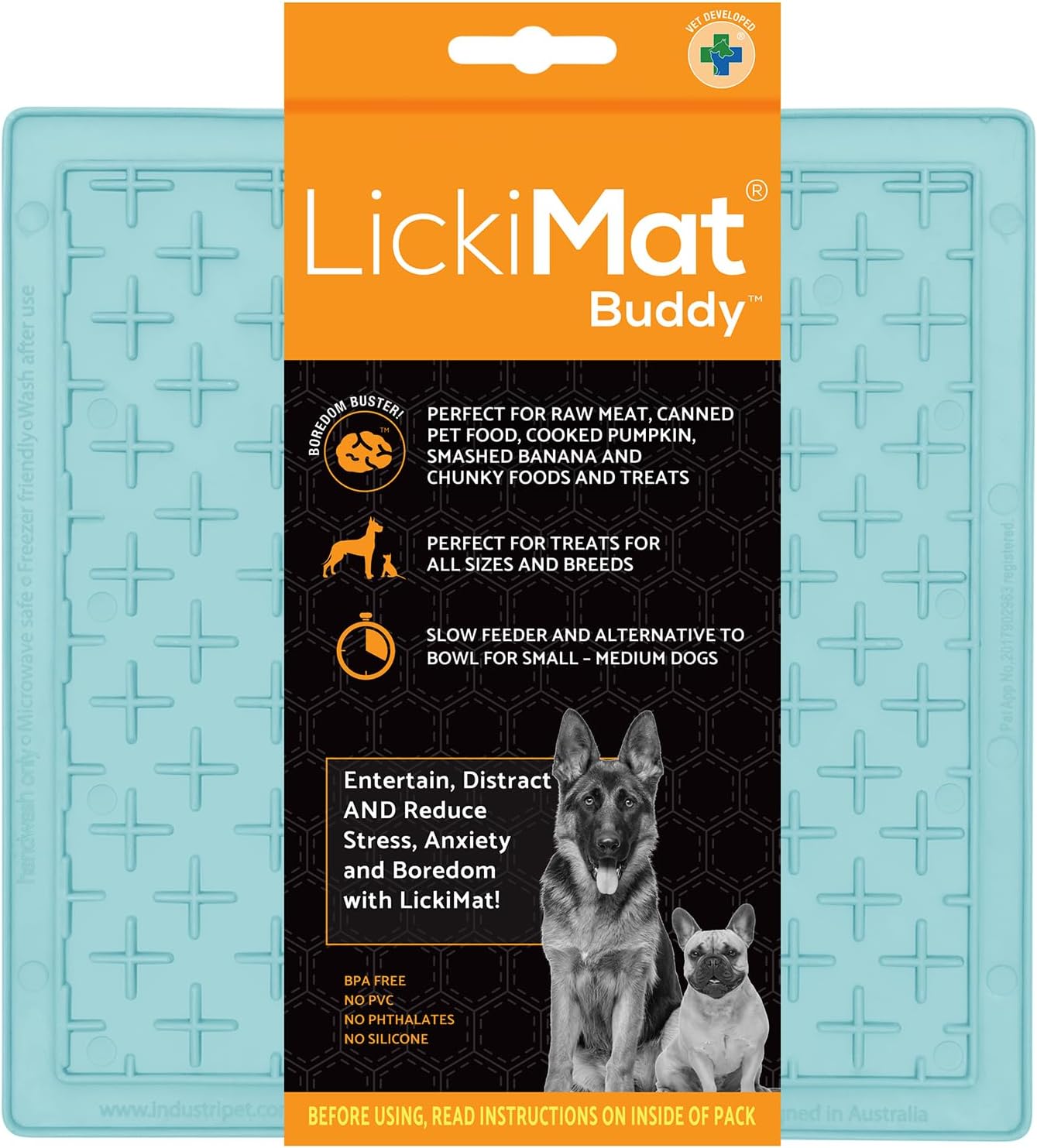 LickiMat Buddy teal textured lick mat