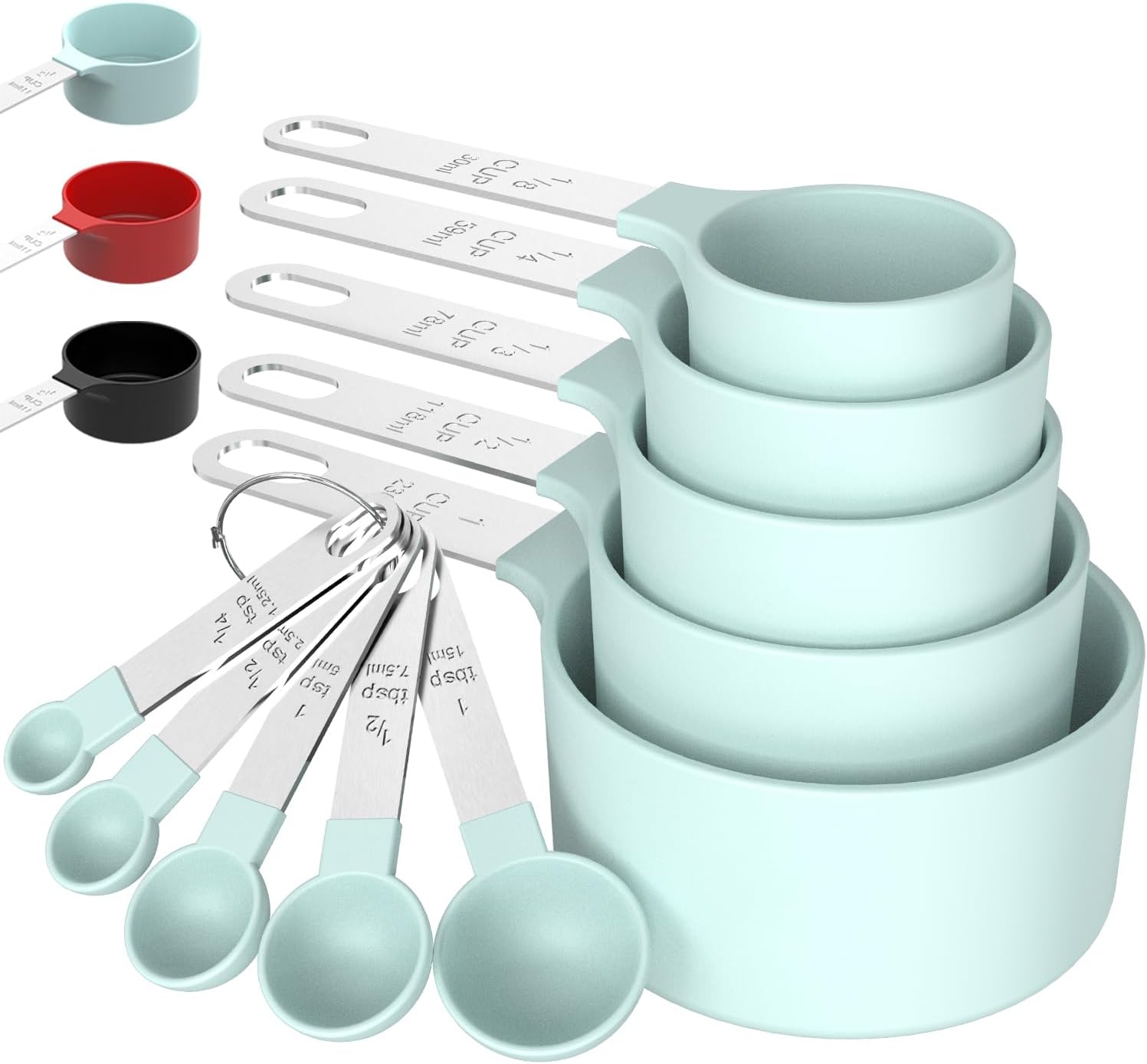 Stackable measuring cups and spoons set