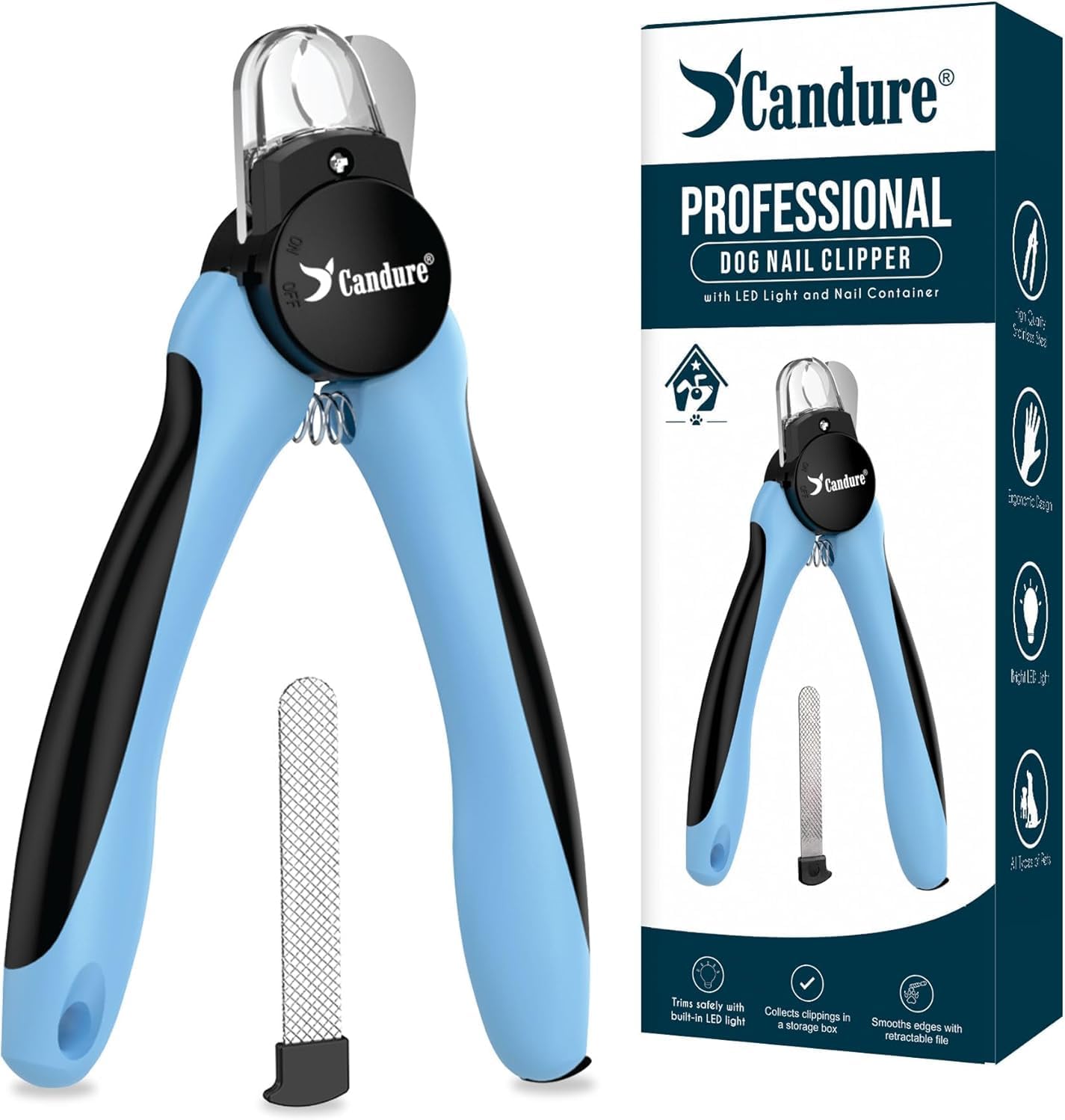 LED dog nail clippers with light