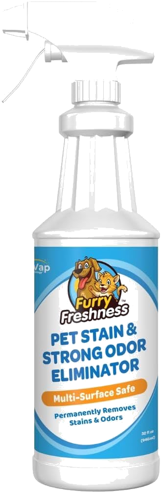 Pet stain and odor eliminator spray bottle