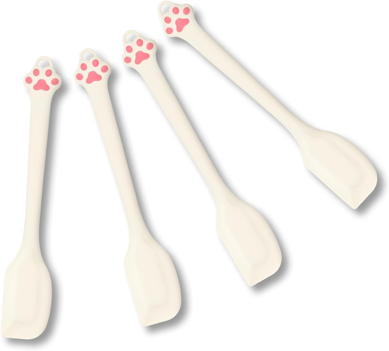 Set of paw print silicone spatulas for mixing dog treat dough