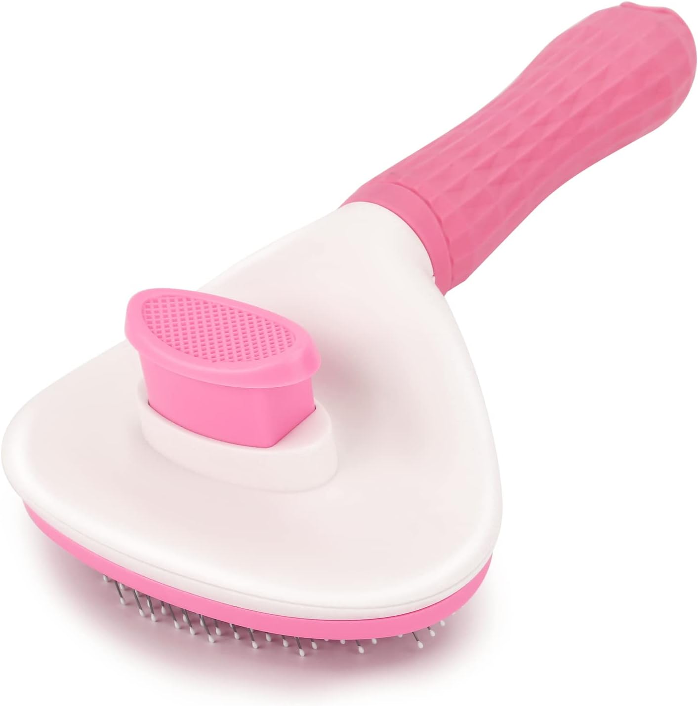Pink self-cleaning slicker brush for puppies