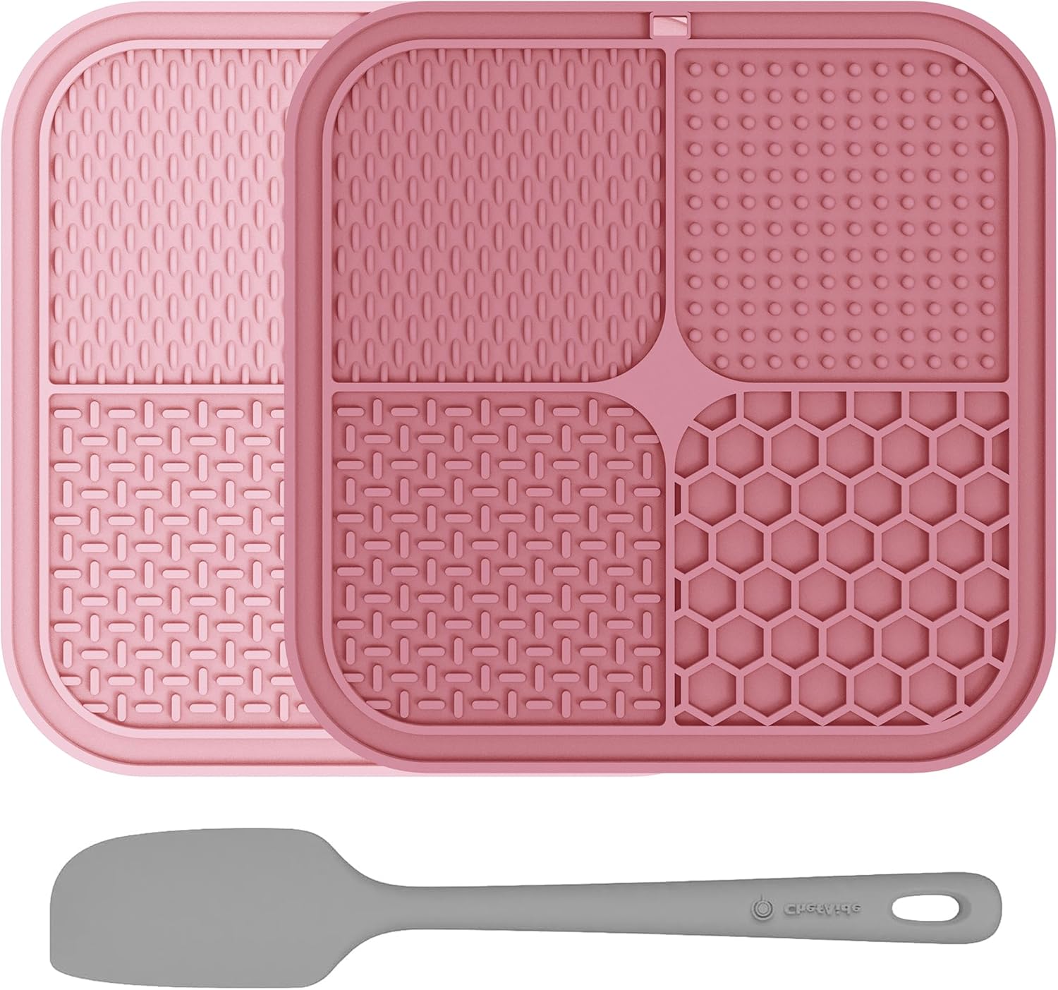 Pink silicone lick mat set for puppies