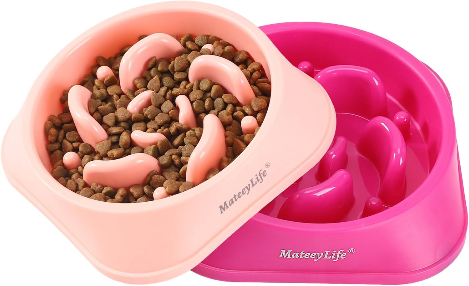 Pink slow feeder bowl for puppies