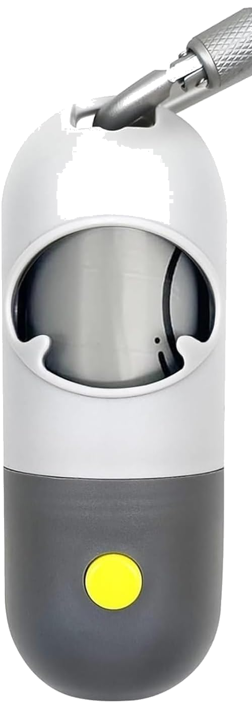 Poop bag dispenser with leash clip