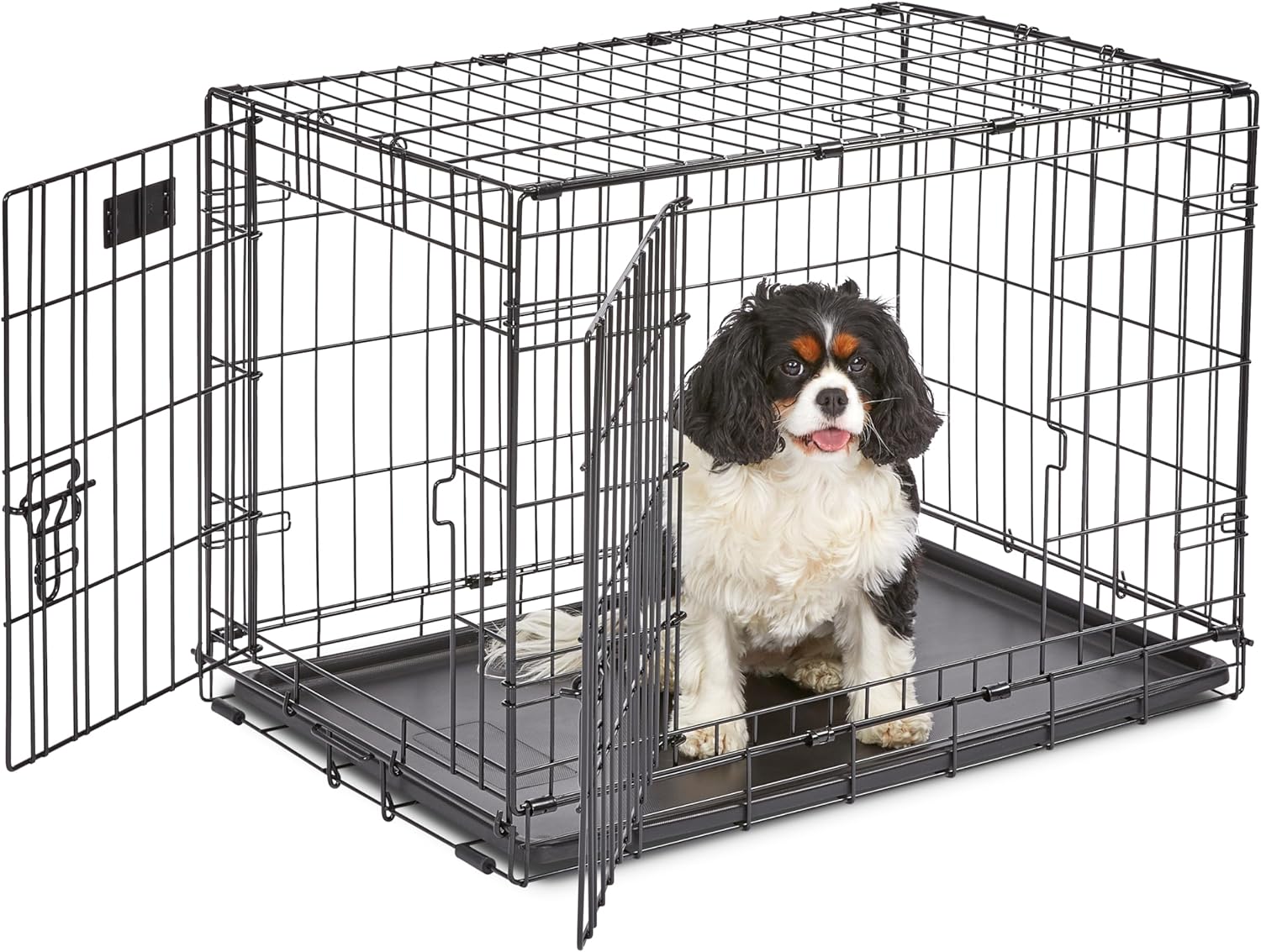 Wire puppy crate with divider panel