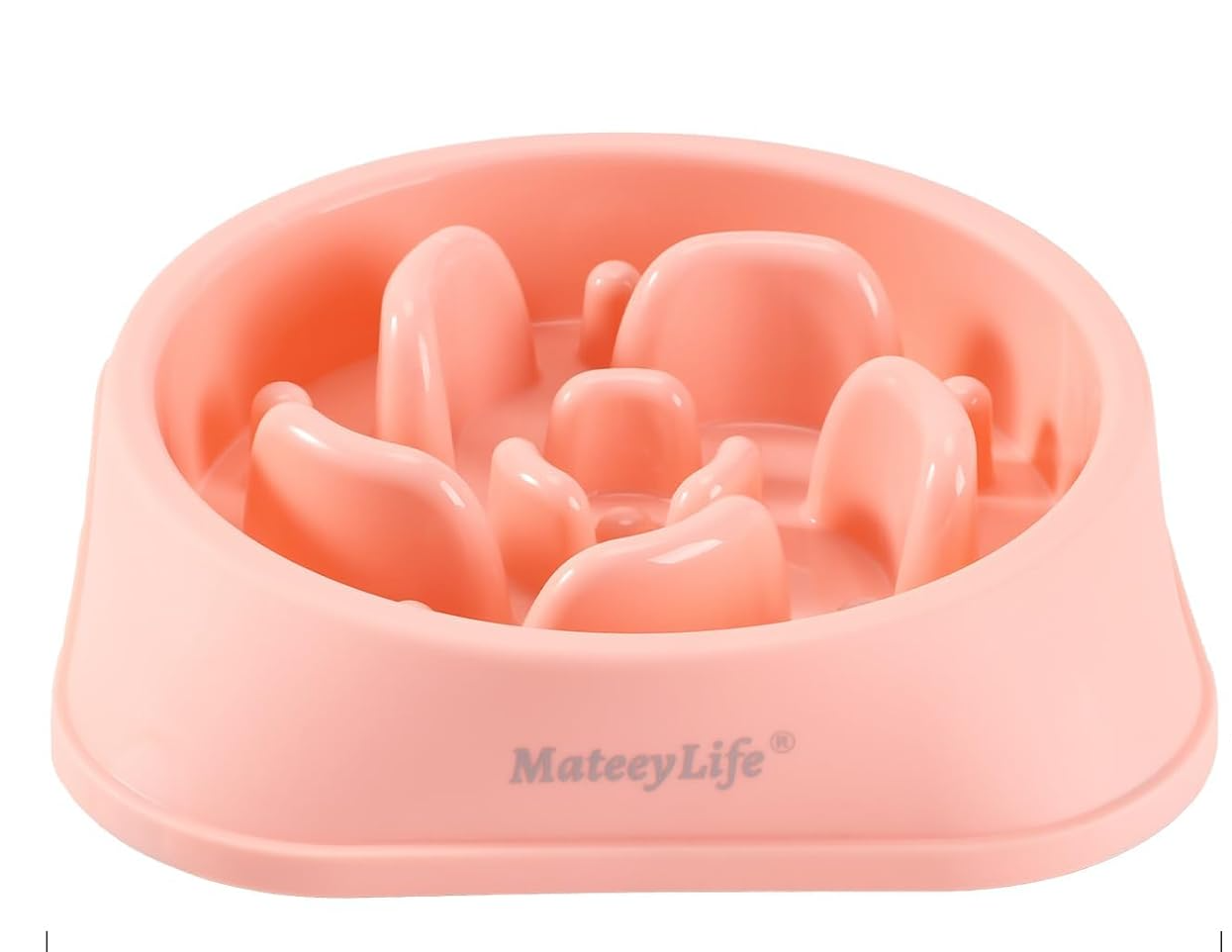 Pink slow-feeder dog bowl