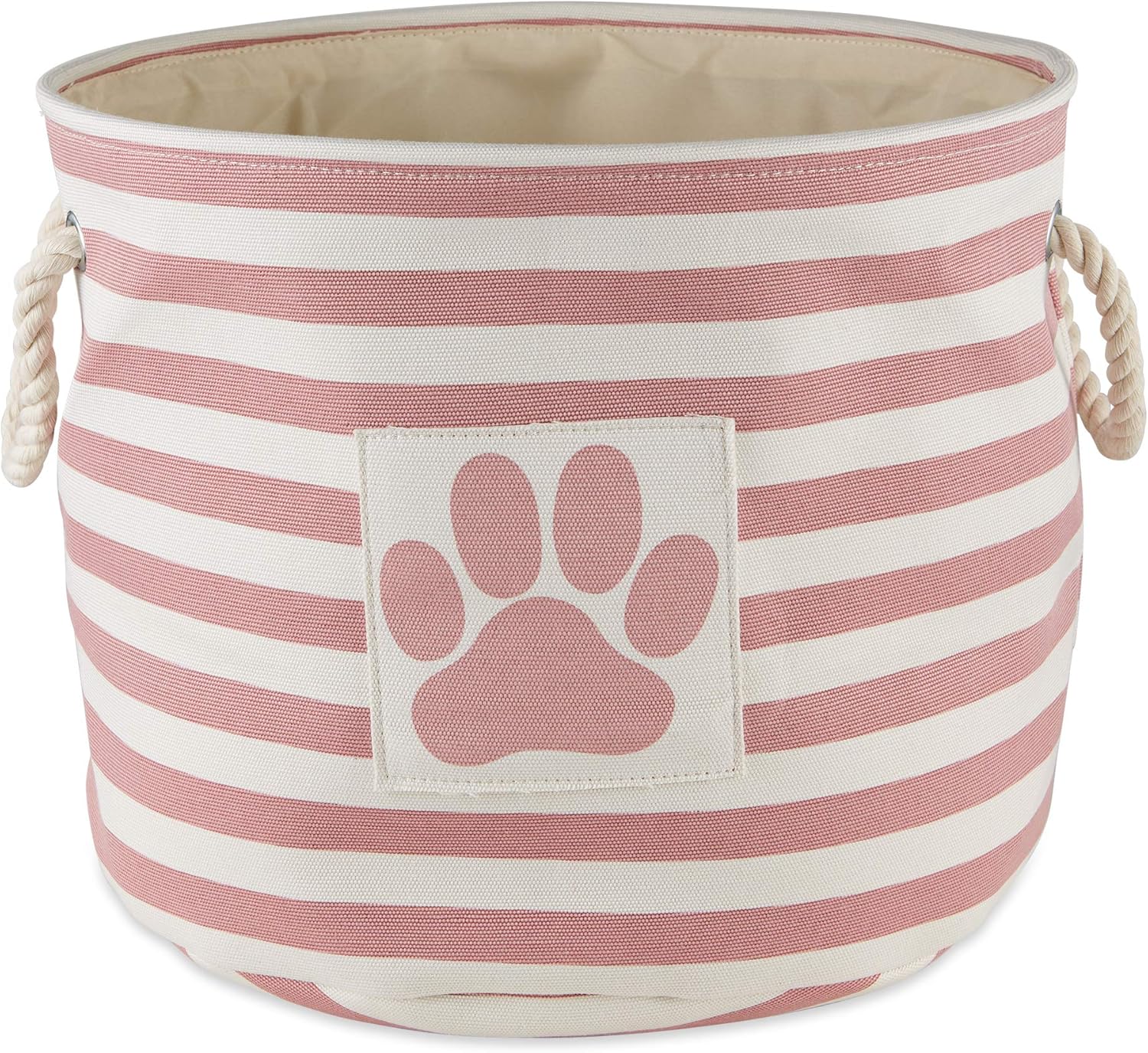 Cotton rope toy basket with paw print