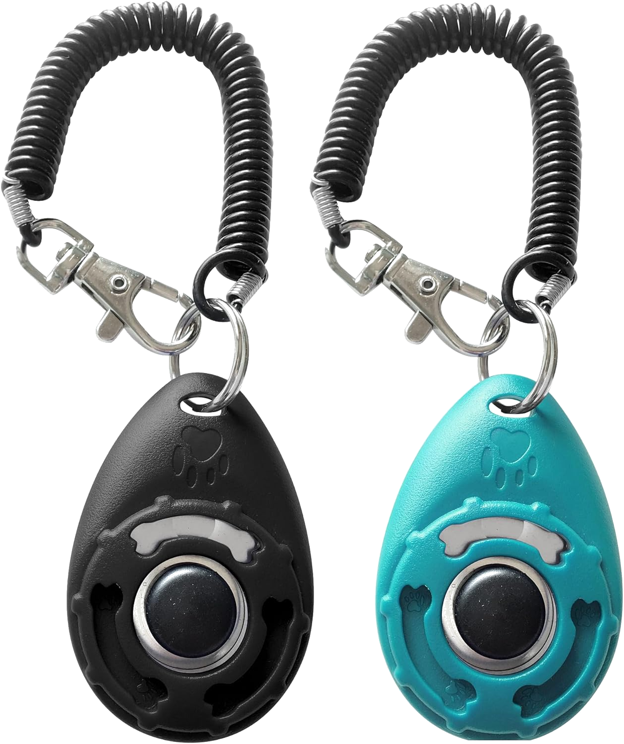 Two-pack of dog training clickers with wrist straps