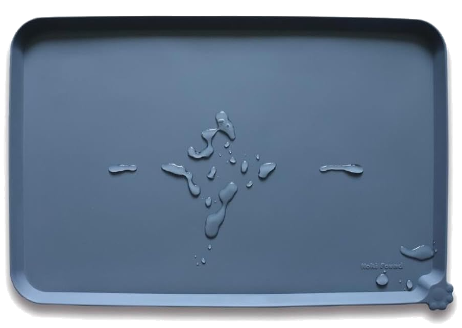 Slate blue waterproof pet feeding mat